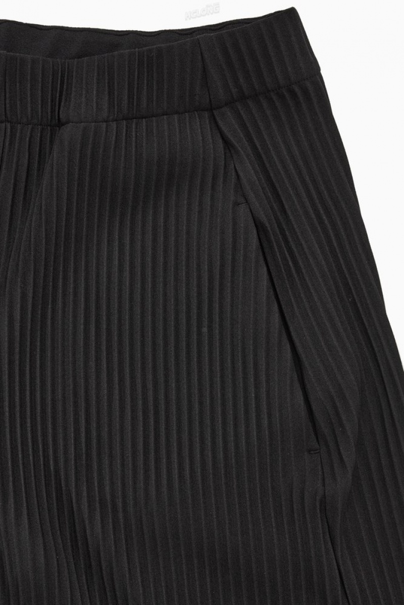 Black COS Pleated Elasticated Pants Chinos | 294758-OUX