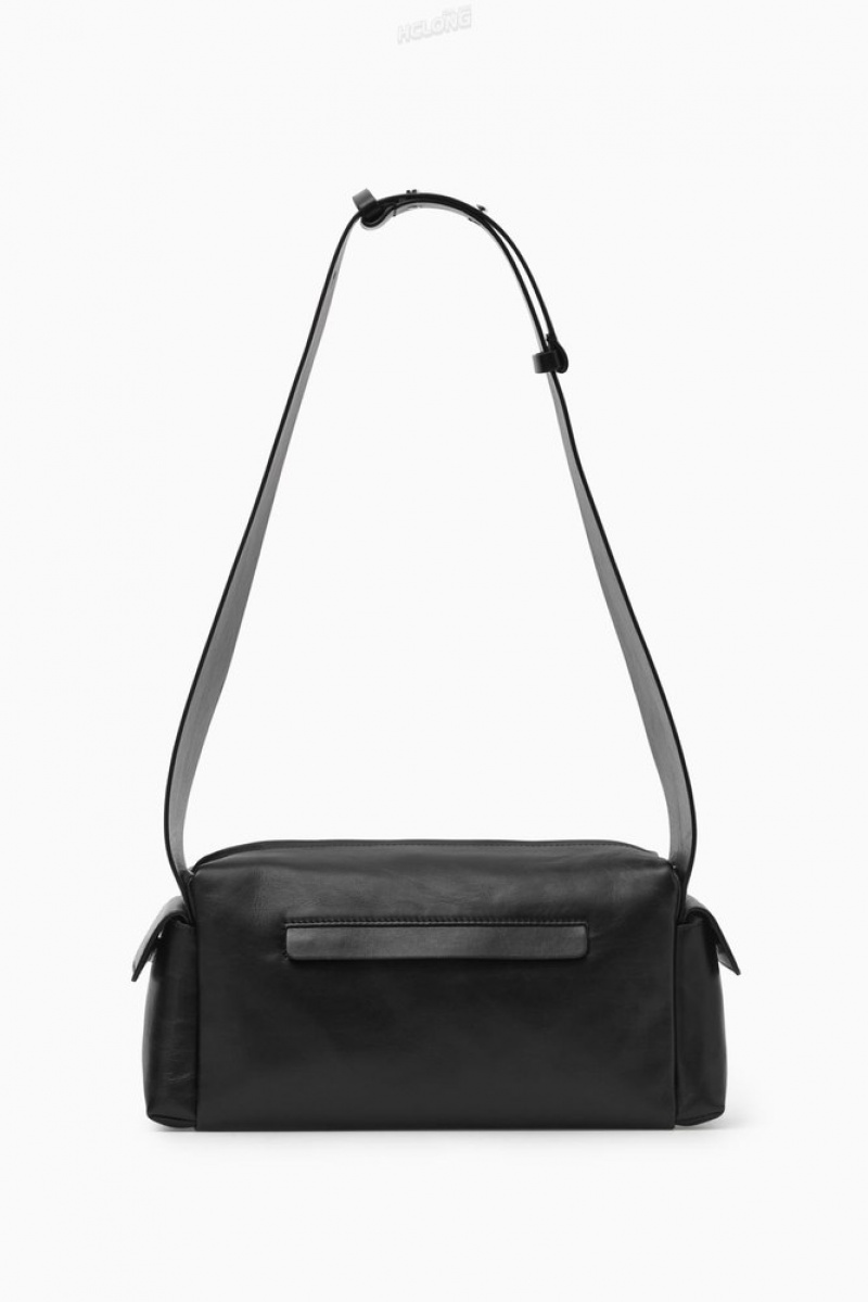 Black COS Pocket Crossbody - Leather Bags | 612935-LBO