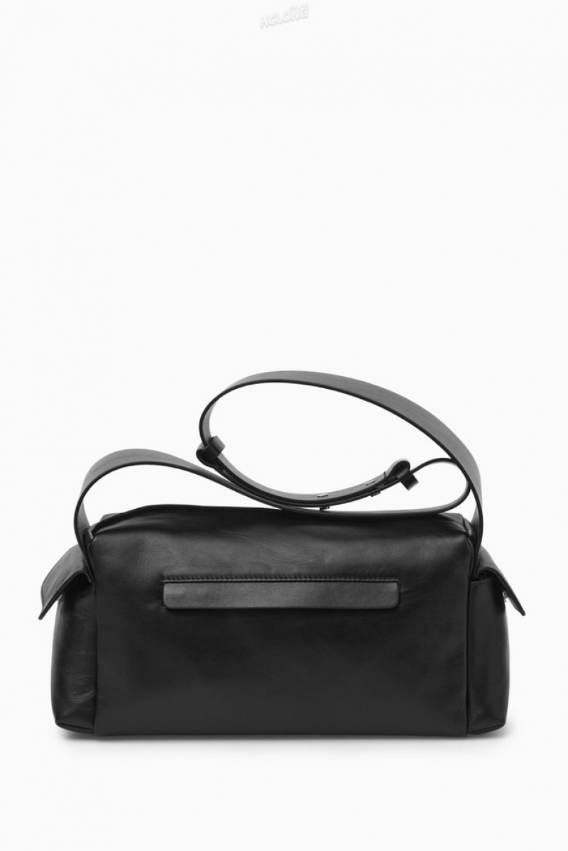 Black COS Pocket Crossbody - Leather Bags | 612935-LBO