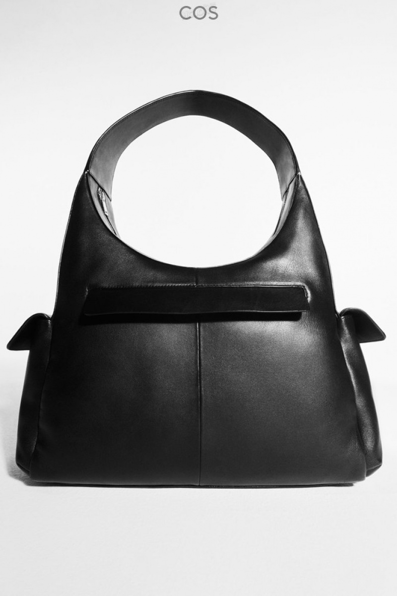 Black COS Pocket Shoulder Bag - Leather Bags | 795438-PNC