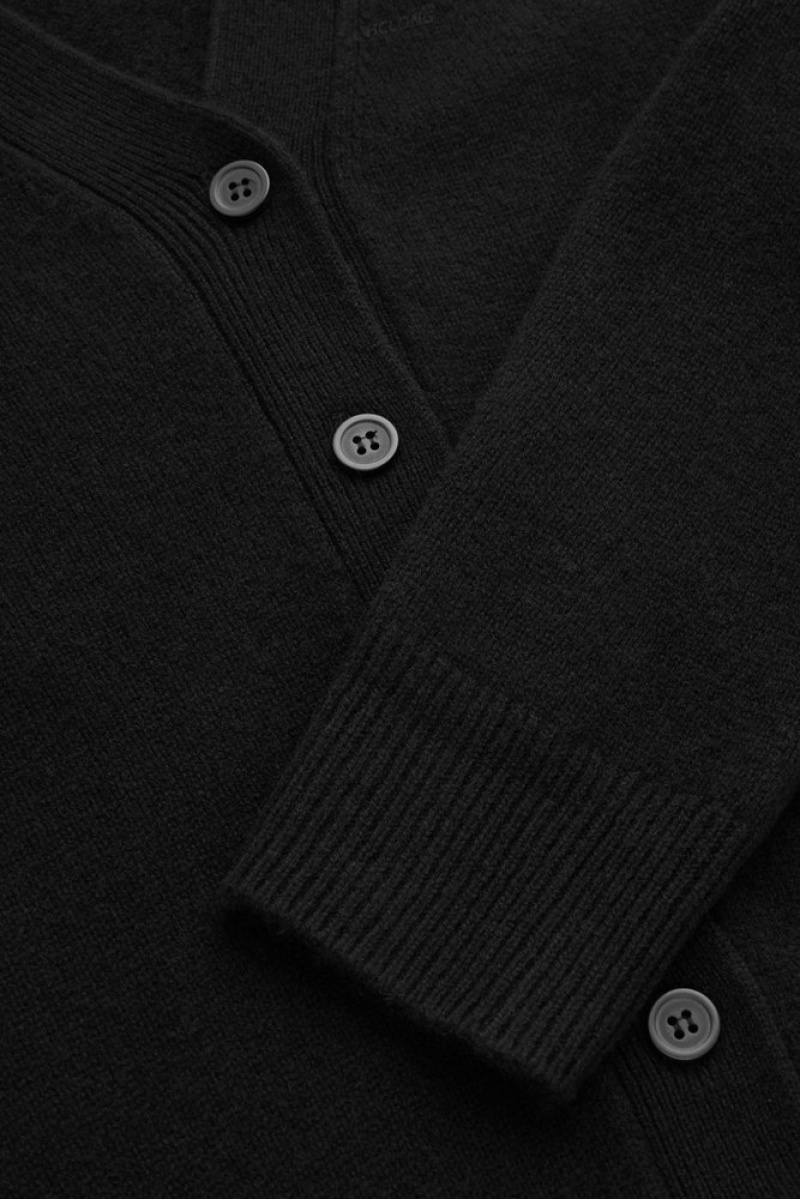 Black COS Pure Cashmere Cardigan Sweaters & Cardigans | 807234-FVZ