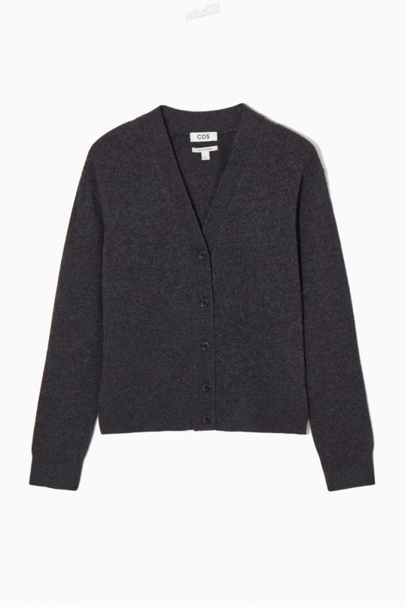 Black COS Pure Cashmere Cardigan Sweaters & Cardigans | 791382-CRF