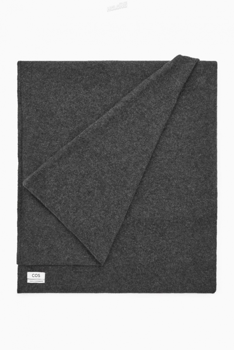 Black COS Pure Cashmere Scarf Scarves | 240761-MST