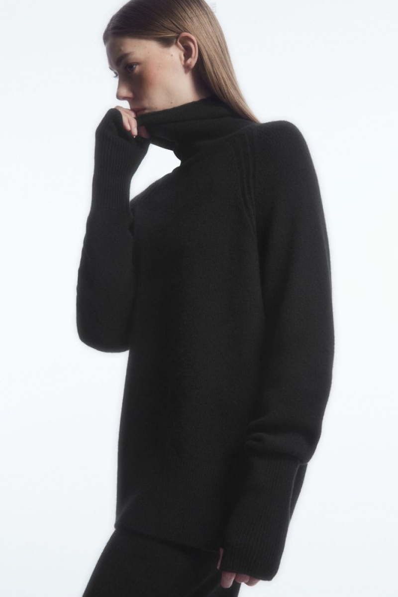 Black COS Pure Cashmere Turtleneck Jumper Knitwear & Cardigans | 923510-TEA