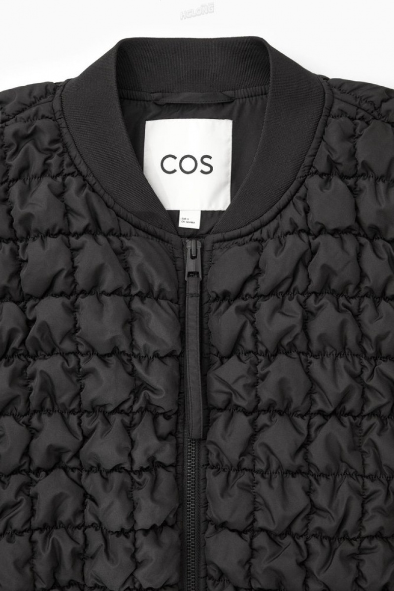 Black COS Quilted Bomber Jacket Coats & Jackets | 629437-CIM