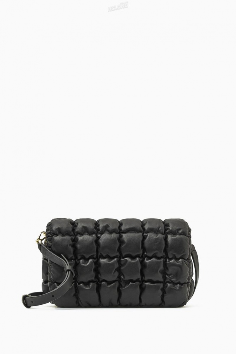 Black COS Quilted Crossbody - Leather Bags | 052638-WMZ