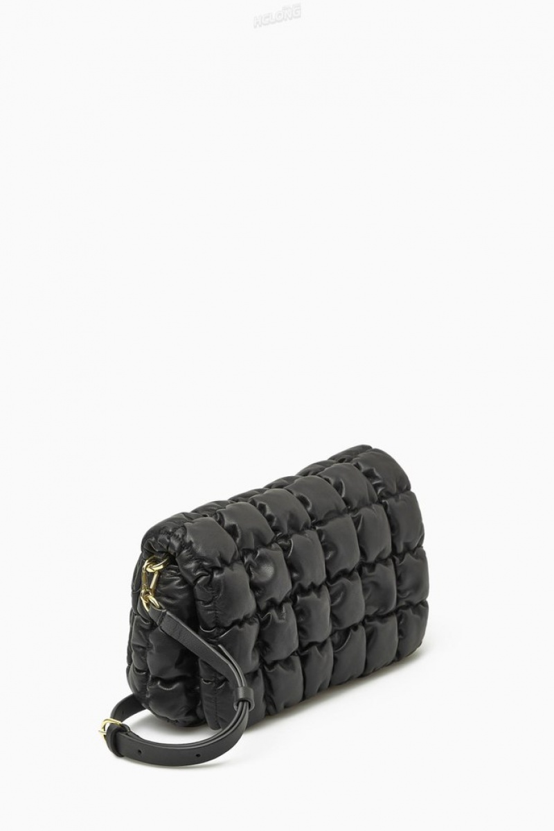 Black COS Quilted Crossbody - Leather Bags | 052638-WMZ