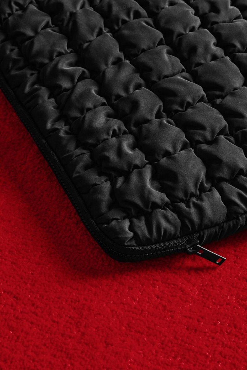 Black COS Quilted Laptop Case Bags | 982354-GYH