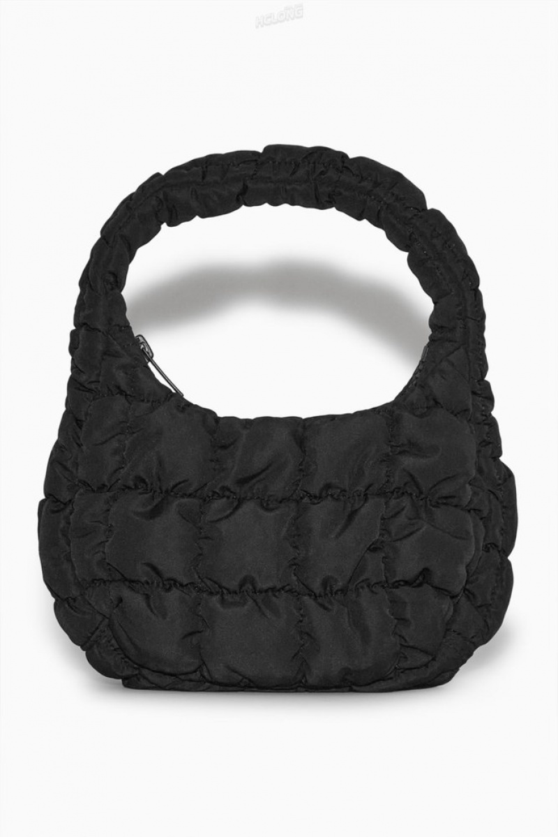 Black COS Quilted Micro Bag Bags | 495832-FTQ