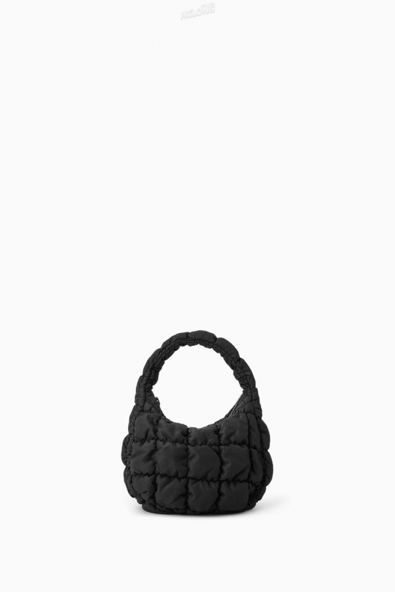 Black COS Quilted Micro Bag Bags | 495832-FTQ