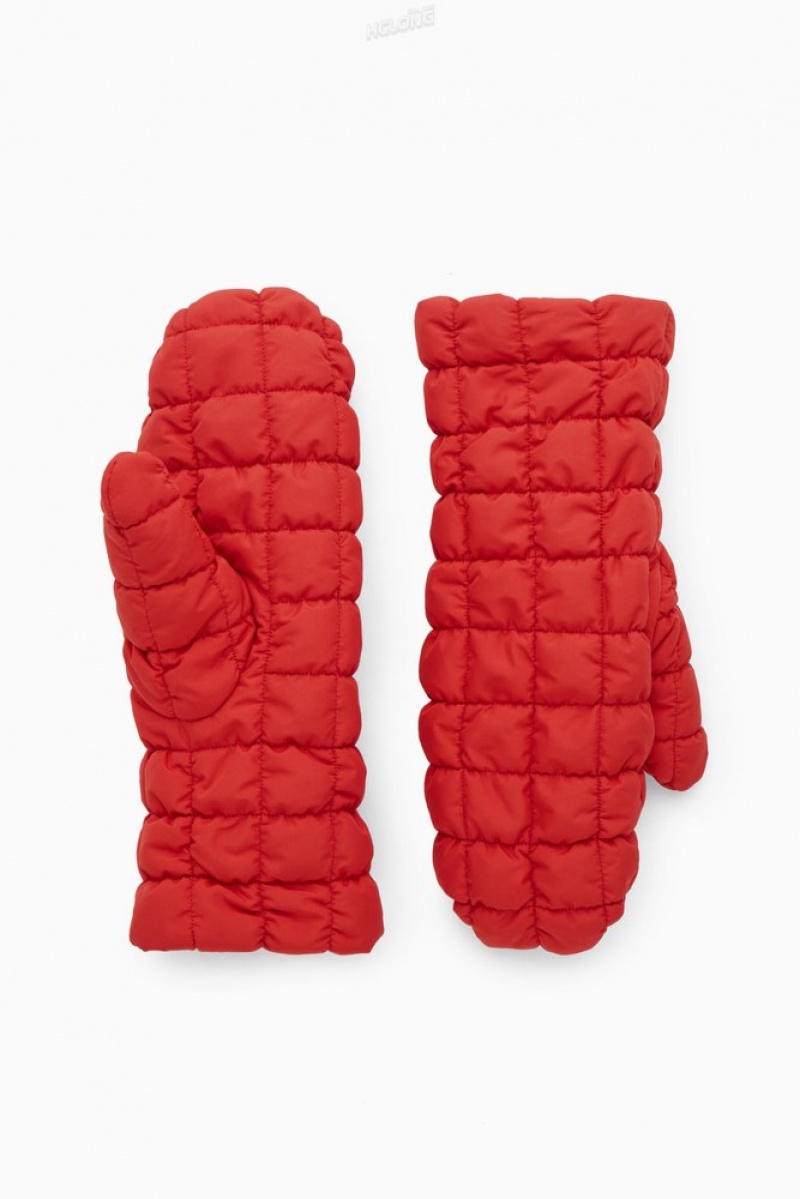 Black COS Quilted Mittens Gloves | 617384-TAS