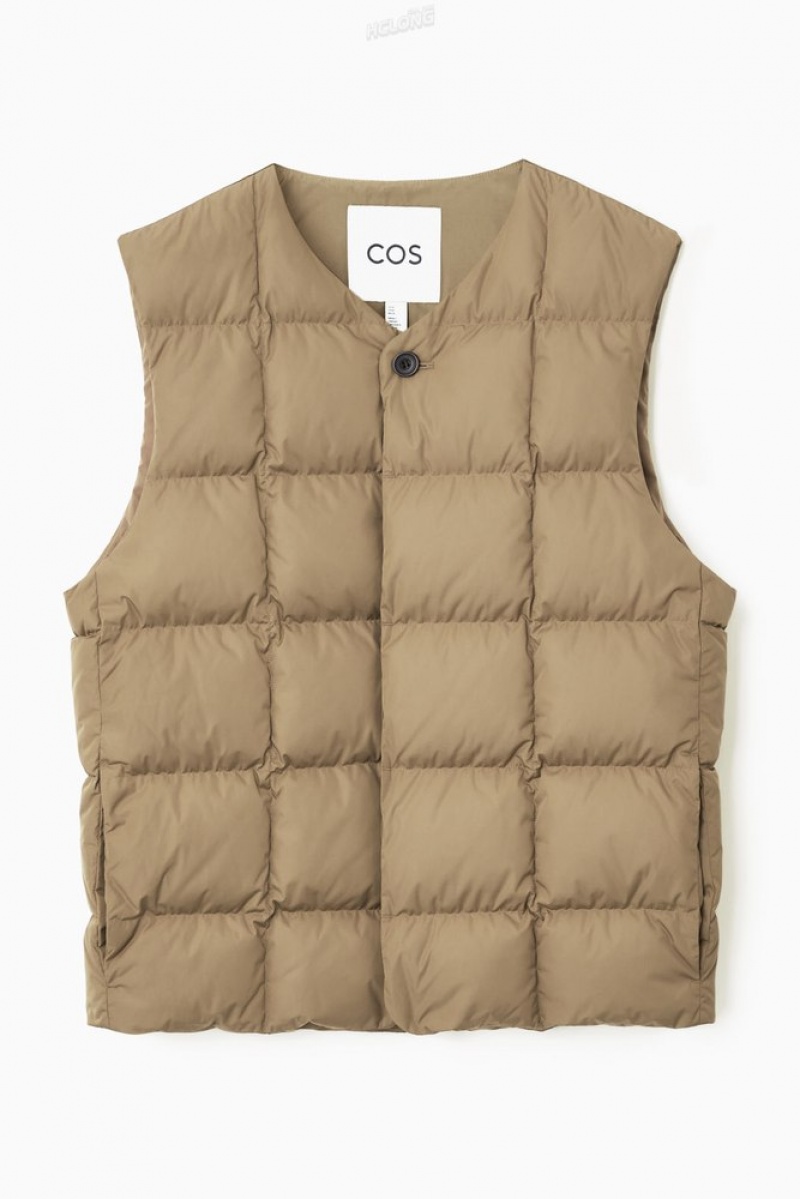 Black COS Quilted Padded Liner Gilet Coats & Jackets | 123784-PCE