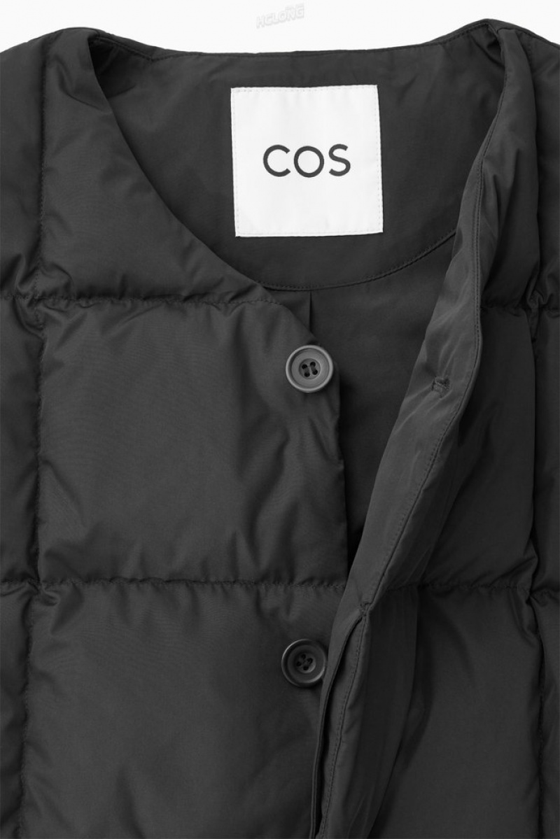 Black COS Quilted Padded Liner Vest Coats & Jackets | 860213-PGY