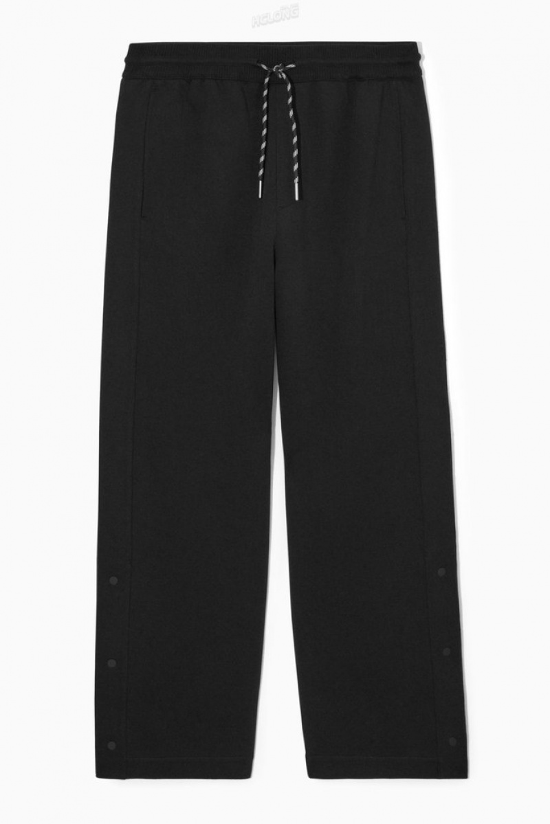 Black COS Relaxed Scuba Joggers Suit Trousers | 504783-XEK