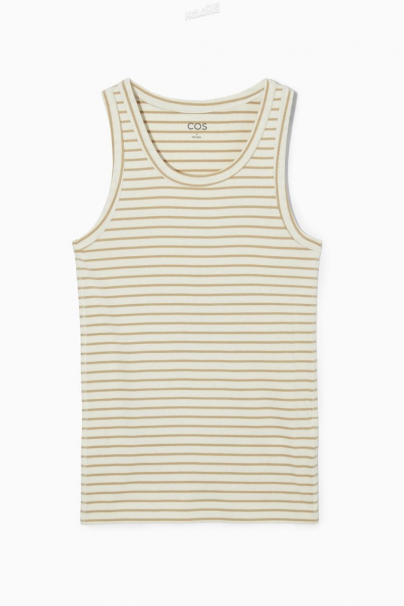 Black COS Ribbed Tank Top Tops | 145760-PTX