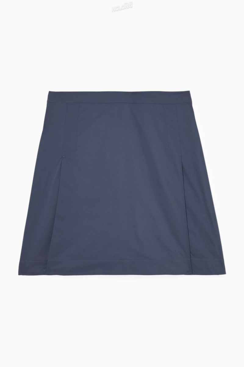 Black COS Shell-Panel A-Line Mini Skirt Skirts | 304795-PIF