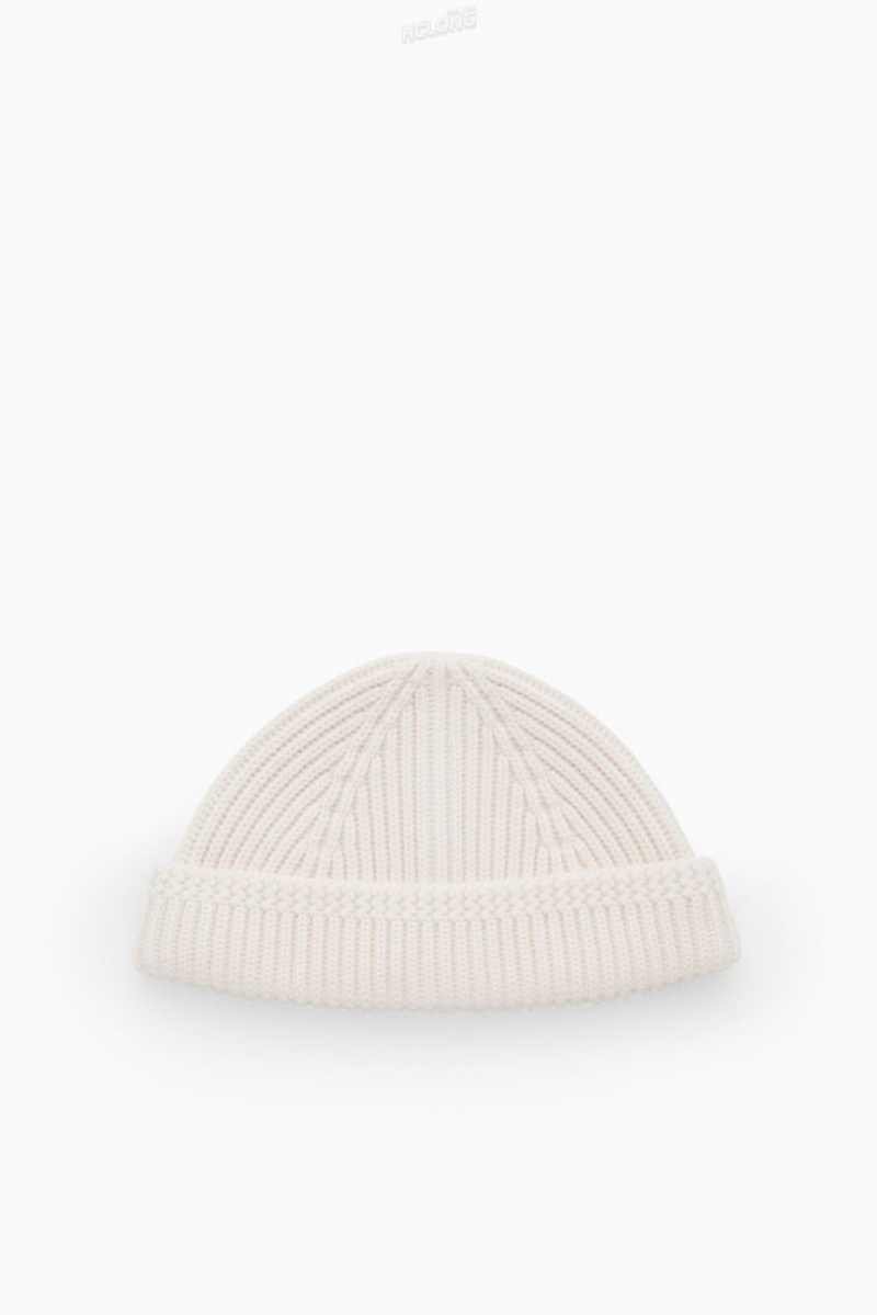 Black COS Short Merino Wool Beanie Hats | 728465-QNX