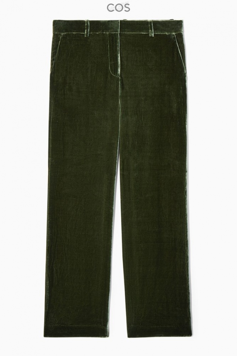 Black COS Silk-Blend Velvet Straight-Leg Pants Pants | 687150-UFN