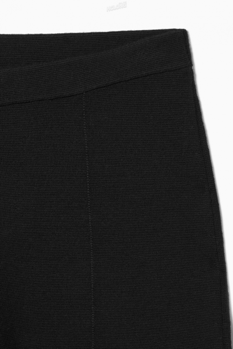 Black COS Slim-Fit Knitted Pants Pants | 842670-FQA