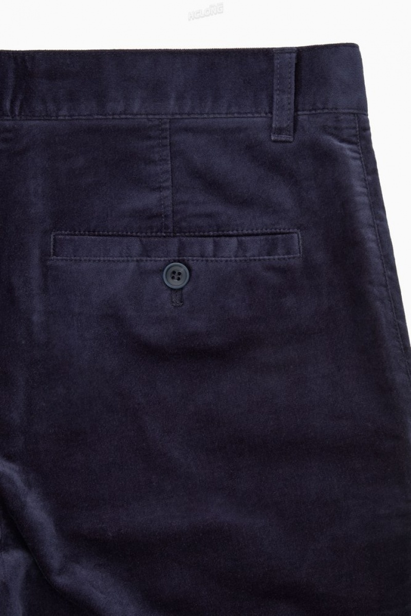 Black COS Straight-Leg Cotton-Moleskin Trousers Trousers | 980642-DVR