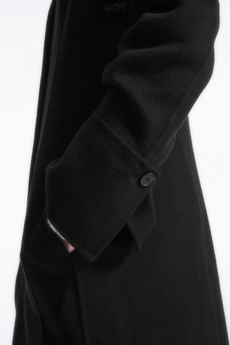 Black COS Tailored Double-Faced Wool Coat Coats & Jackets | 054962-MWC