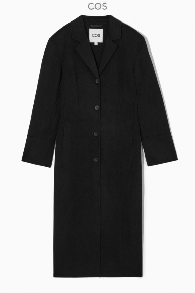 Black COS Tailored Double-Faced Wool Coat Coats & Jackets | 054962-MWC