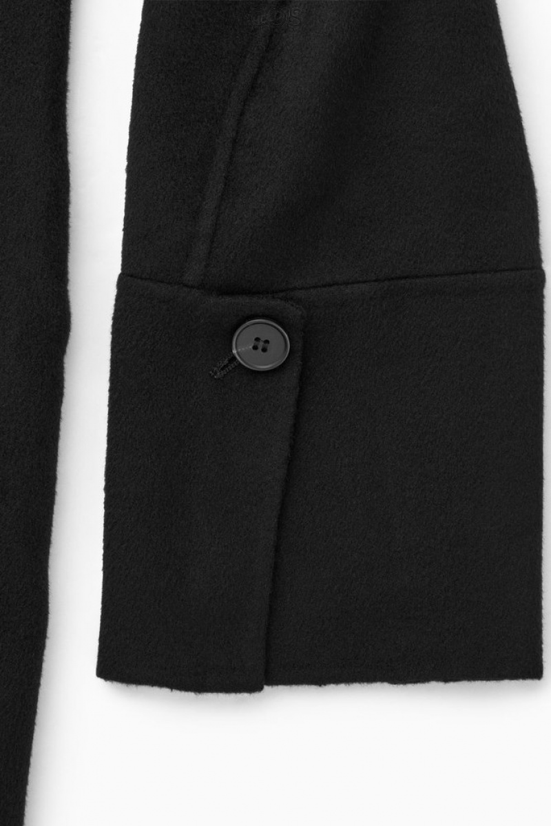 Black COS Tailored Double-Faced Wool Coat Coats & Jackets | 054962-MWC