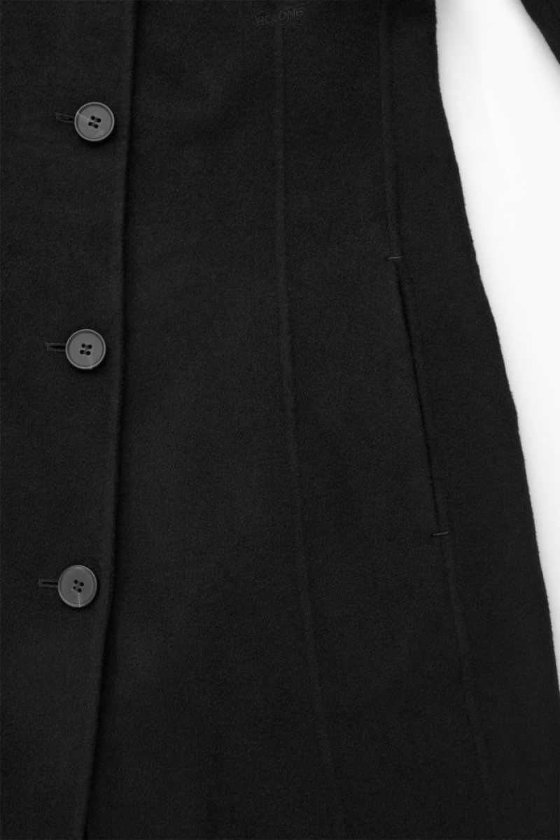 Black COS Tailored Double-Faced Wool Coat Coats & Jackets | 054962-MWC