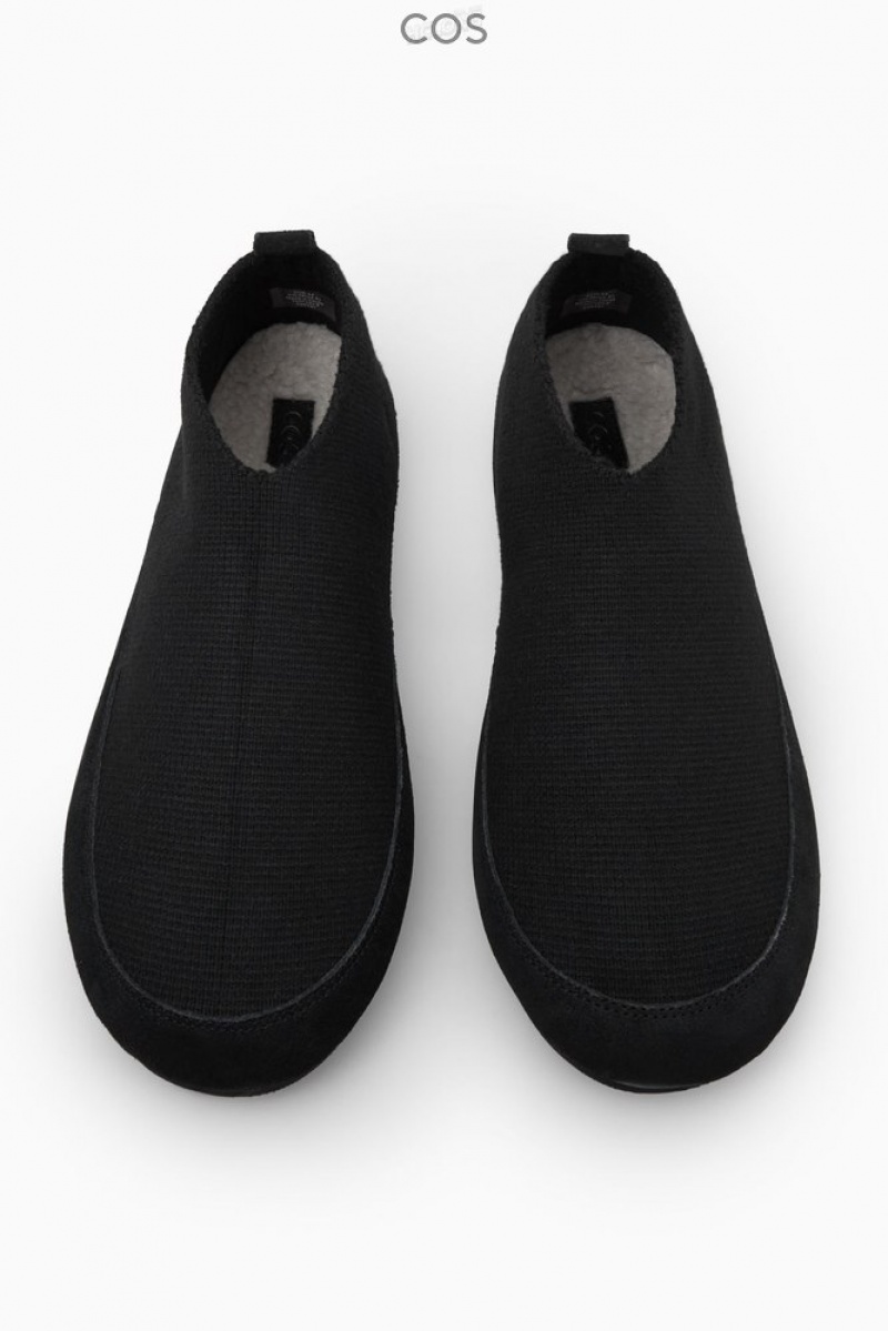 Black COS Teddy-Lined Knitted Slippers Slippers | 504687-XQJ