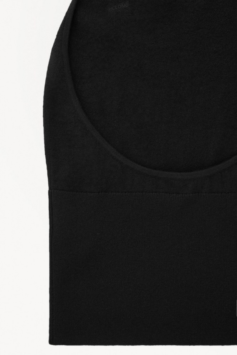 Black COS The Backless Cashmere Top Sweaters & Cardigans | 835097-WOP