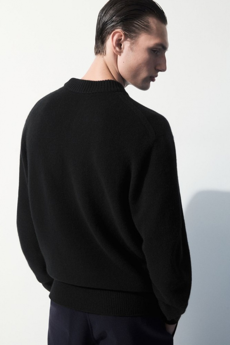 Black COS The Cashmere Crew-Neck Sweater Sweaters & Cardigans | 201389-VQU