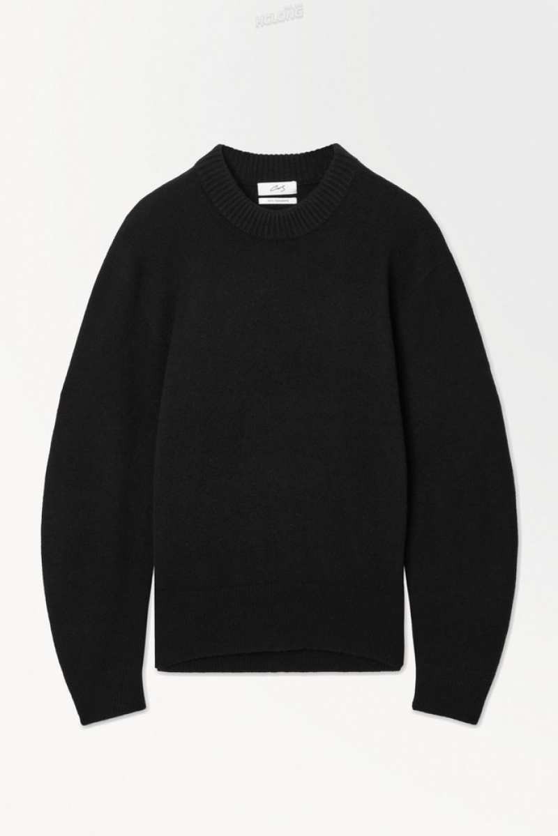 Black COS The Cashmere Crew-Neck Sweater Sweaters & Cardigans | 201389-VQU