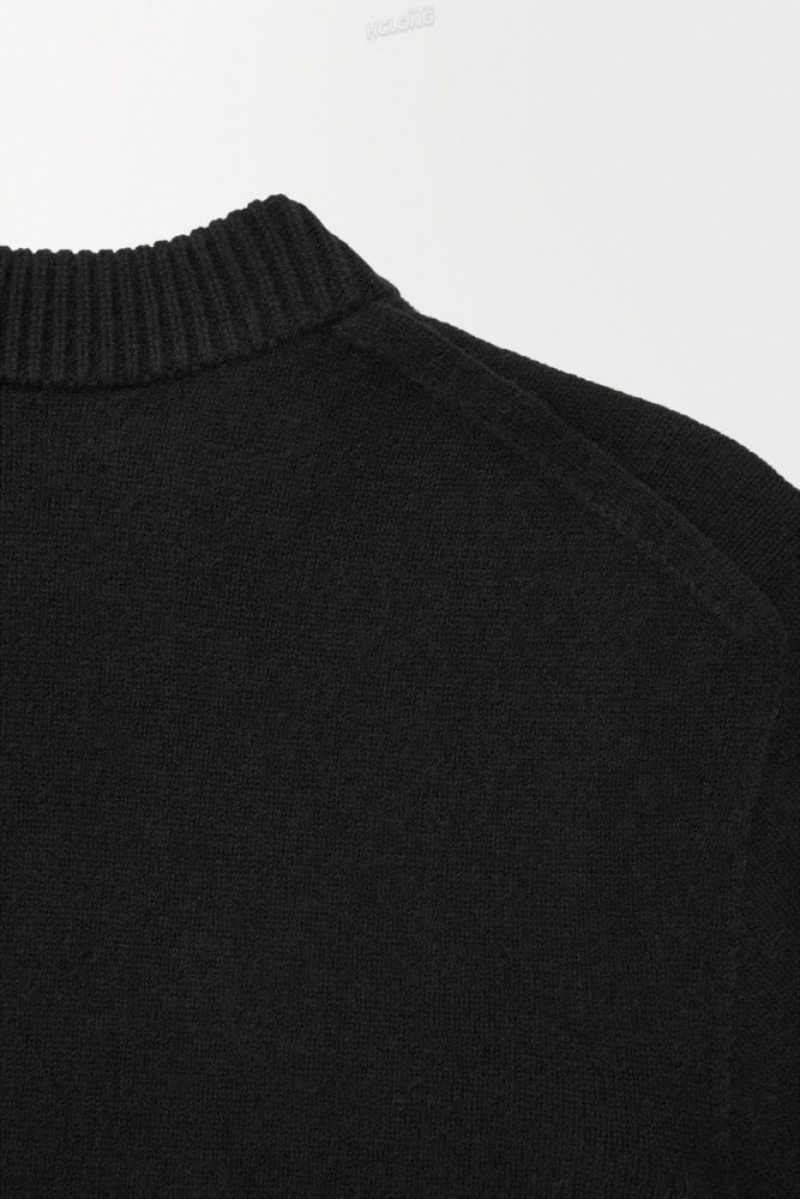 Black COS The Cashmere Crew-Neck Sweater Sweaters & Cardigans | 201389-VQU