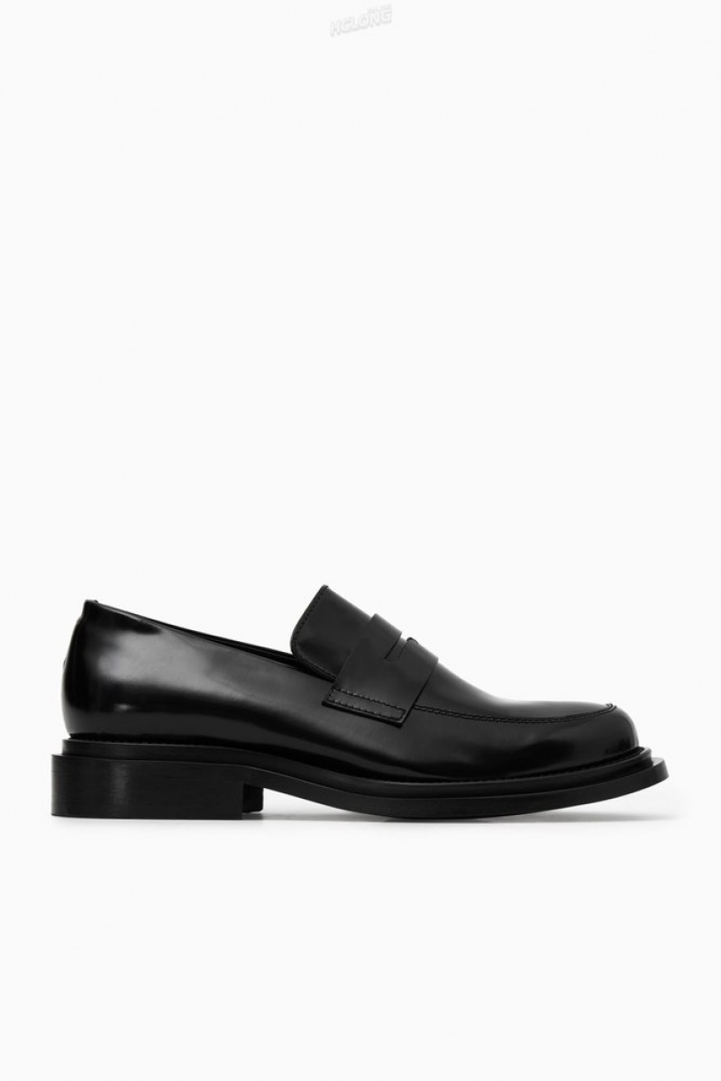 Black COS The Chunky Leather Loafers Loafers | 250347-OGV