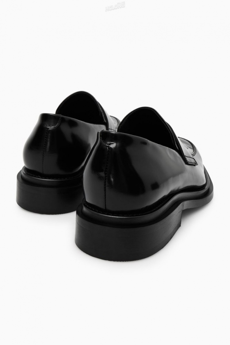 Black COS The Chunky Leather Loafers Loafers | 250347-OGV