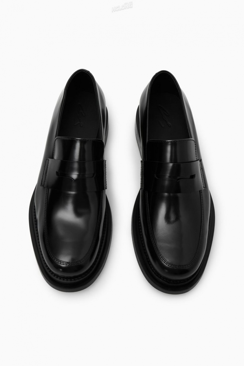 Black COS The Chunky Leather Loafers Loafers | 250347-OGV