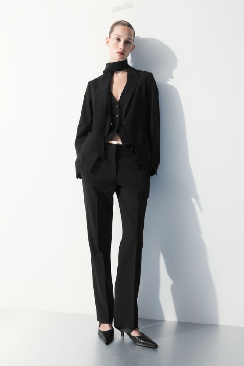 Black COS The Deconstructed Blazer Blazers & Tailoring | 294570-OKB