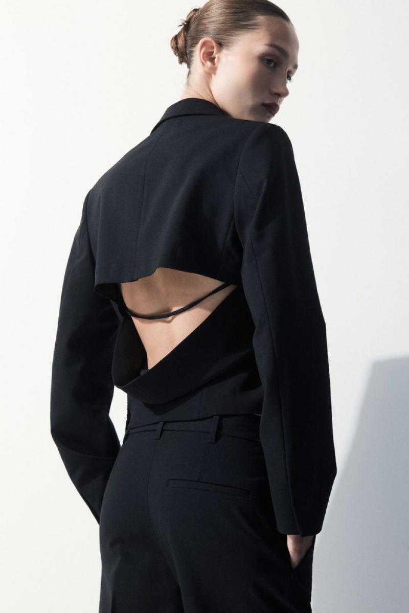 Black COS The Deconstructed Blazer Blazers & Tailoring | 294570-OKB