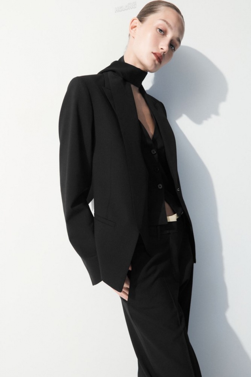 Black COS The Deconstructed Blazer Blazers & Tailoring | 294570-OKB