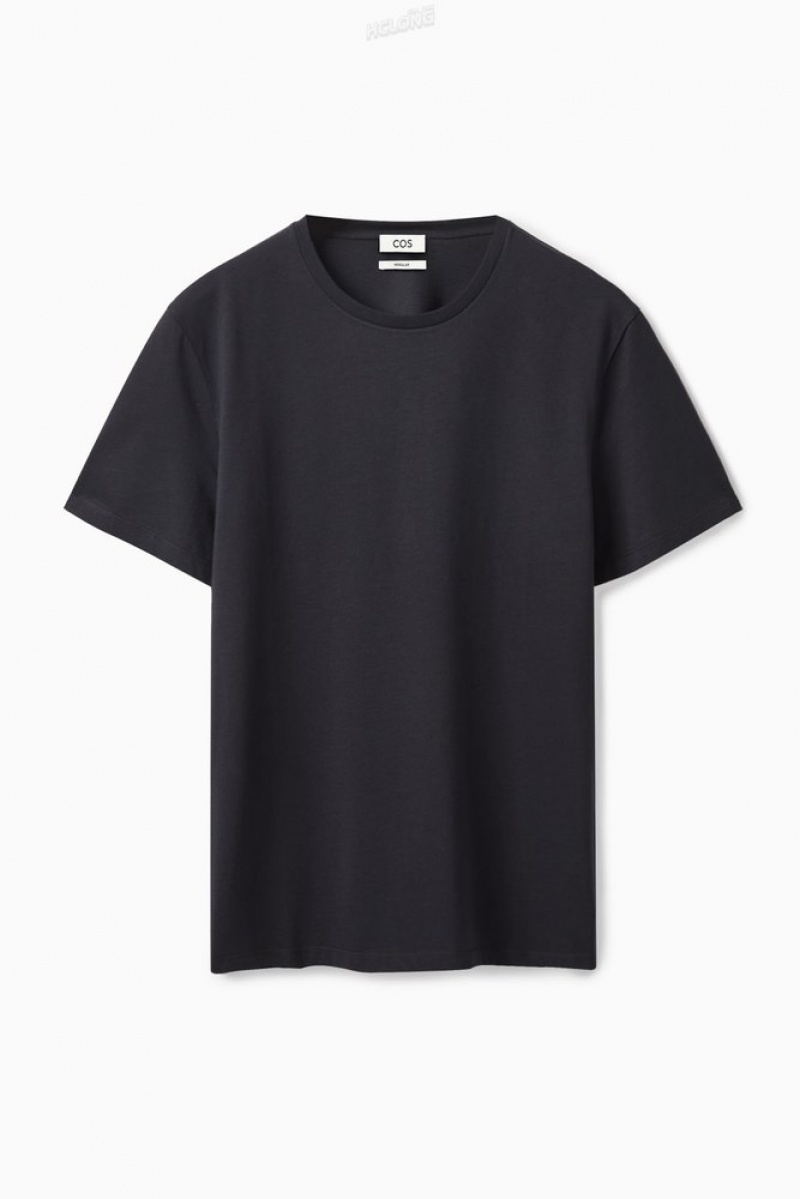 Black COS The Extra Fine T-Shirt T-shirts | 671952-HCV