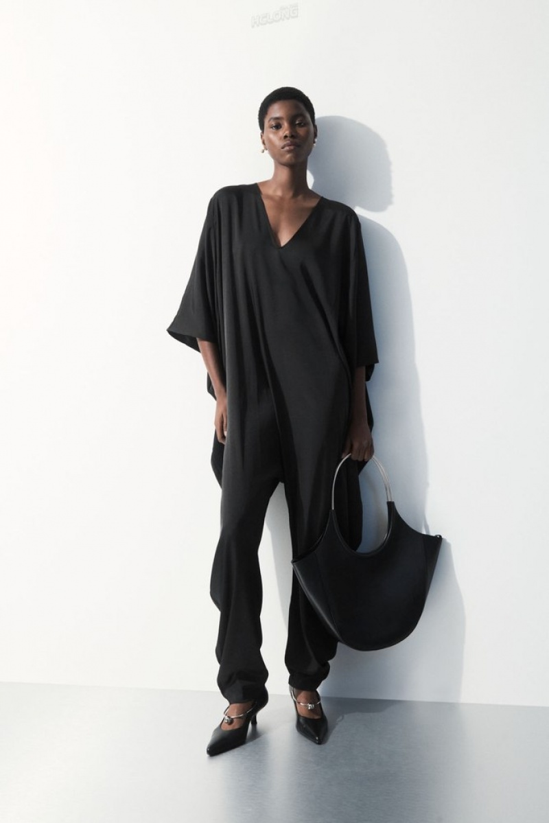 Black COS The Fluid Jumpsuit Jumpsuits | 521497-GBH