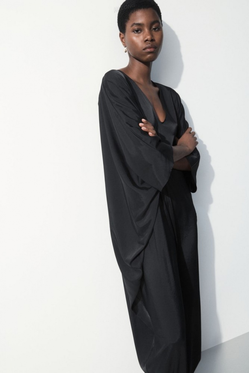 Black COS The Fluid Jumpsuit Jumpsuits | 521497-GBH