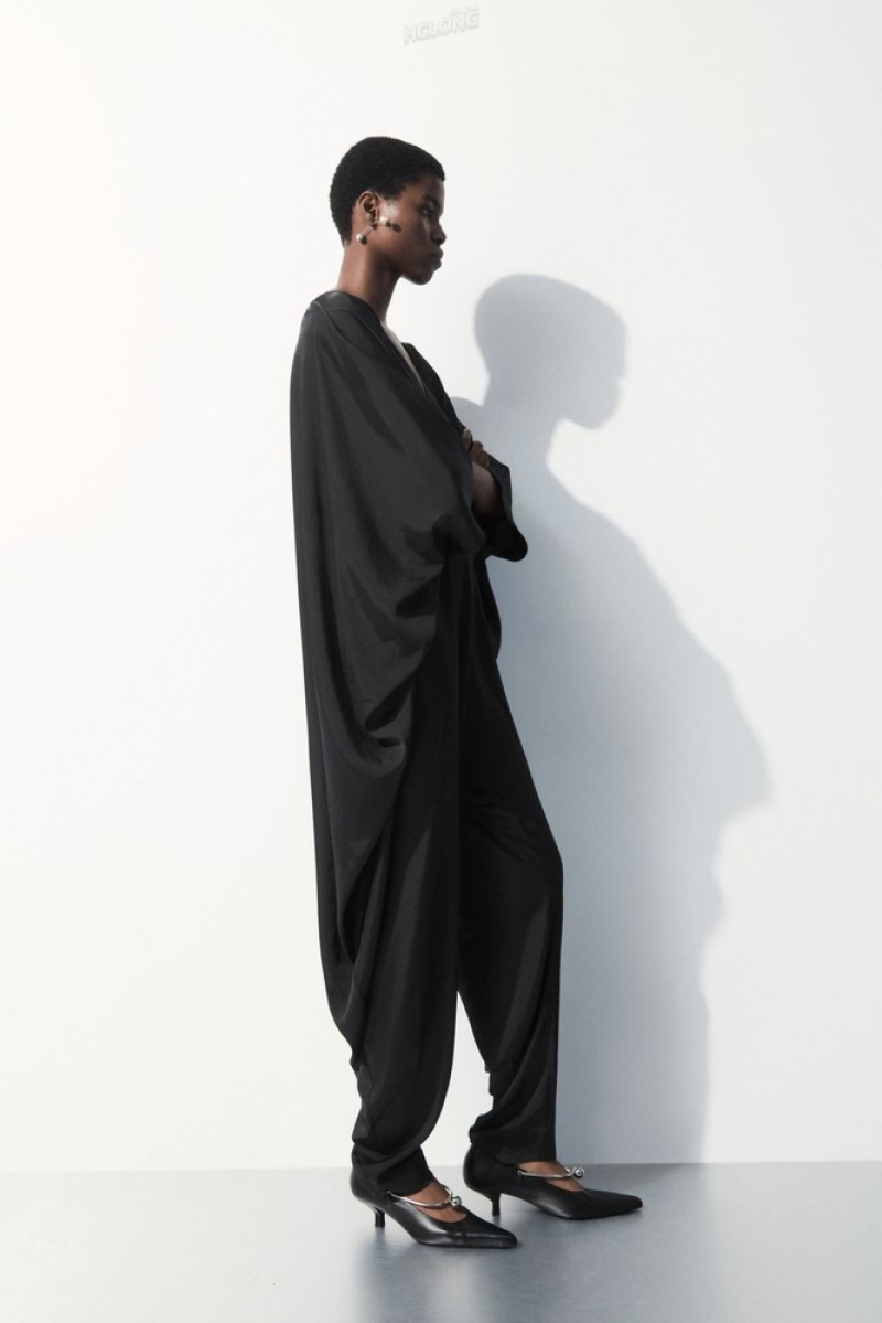 Black COS The Fluid Jumpsuit Jumpsuits | 521497-GBH