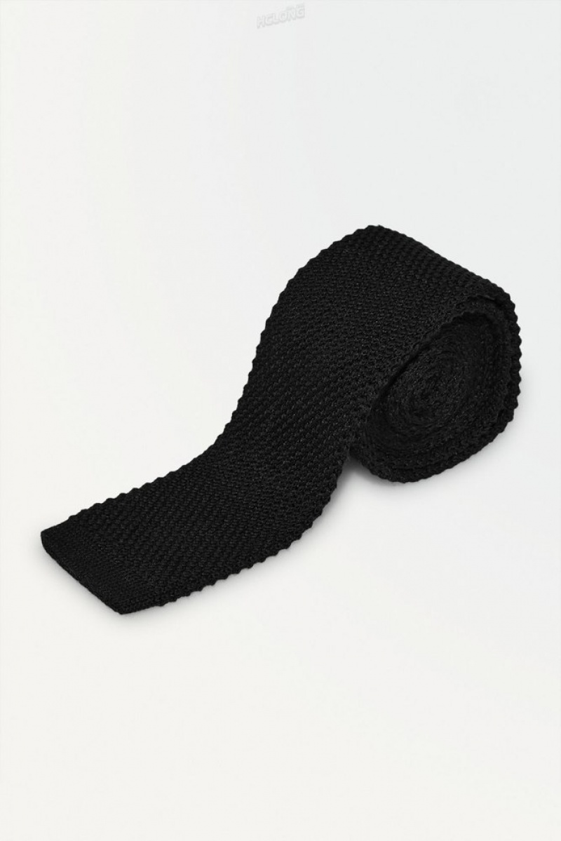 Black COS The Knitted Silk Tie Ties | 781204-NLA