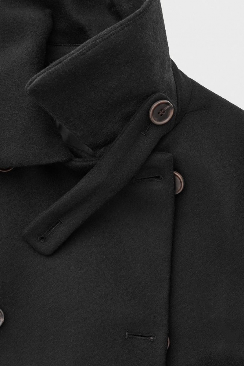 Black COS The Recycled-Cashmere Trench Coat Coats & Jackets | 549620-XLC