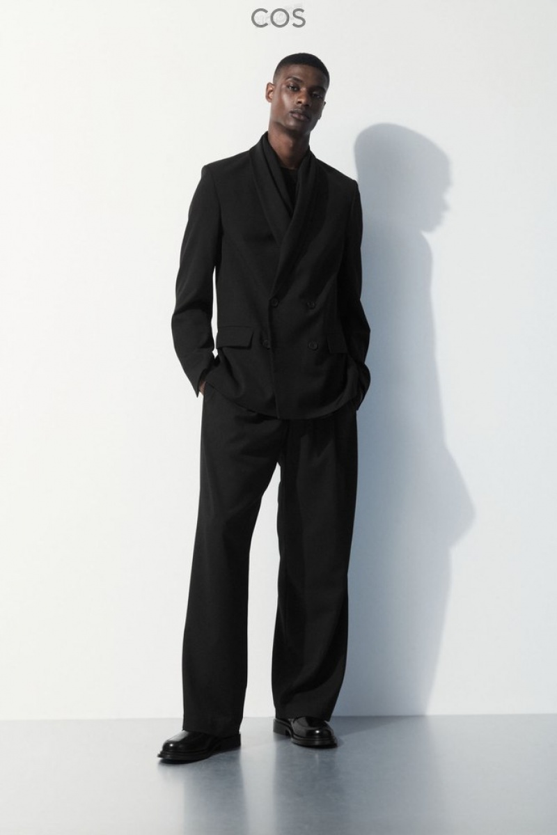 Black COS The Shawl-Collar Wool Blazer Blazers | 801673-GCY