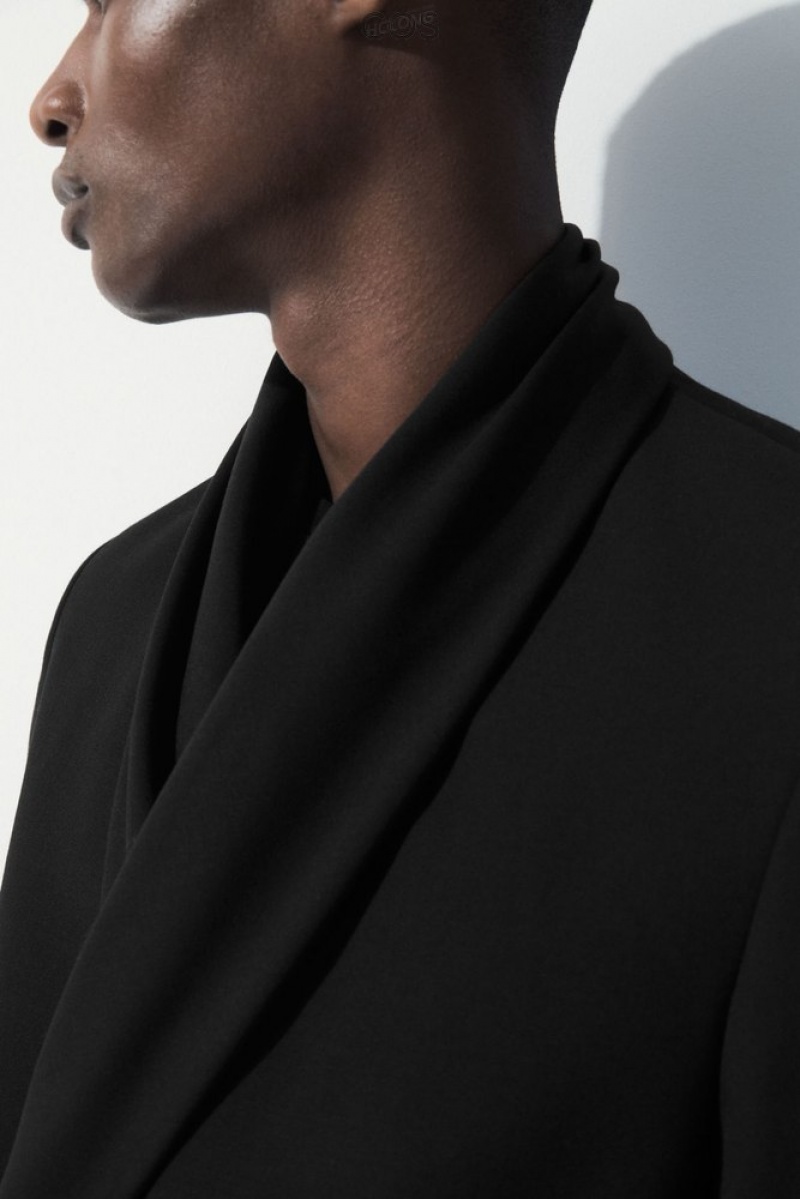 Black COS The Shawl-Collar Wool Blazer Blazers | 801673-GCY