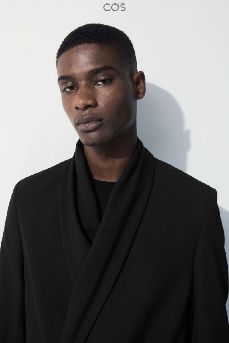 Black COS The Shawl-Collar Wool Blazer Blazers | 801673-GCY