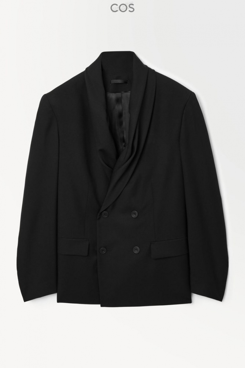 Black COS The Shawl-Collar Wool Blazer Blazers | 801673-GCY