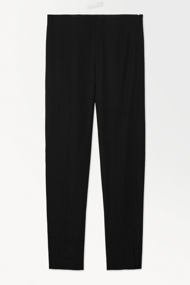 Black COS The Silk-Blend Pants Pants | 798316-WTX